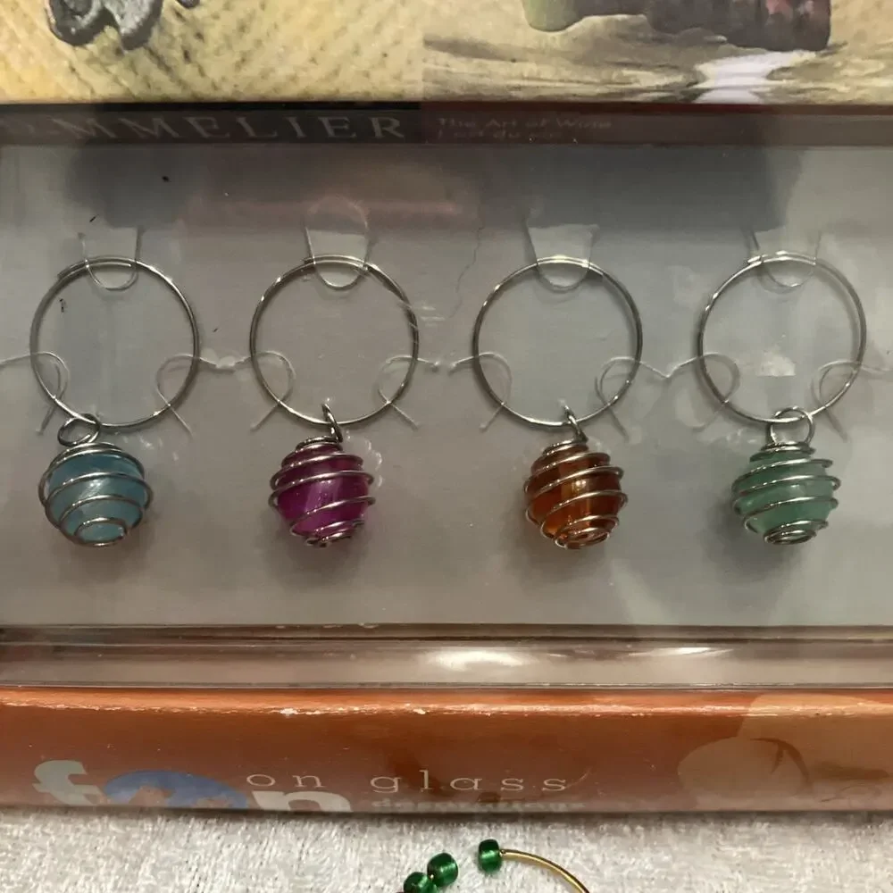 Christmas Wine Glass Tag Charms Stem Markers Lot of 33pc Holiday Party Tableware